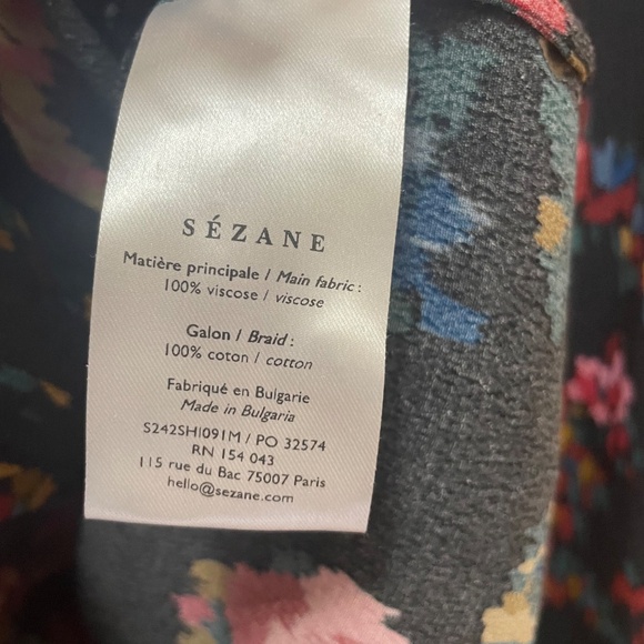 Sezane Black and Pink Floral Blouse - Picture 5 of 5